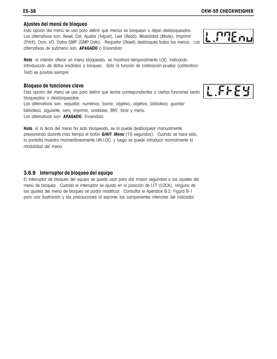 Ohaus CKW WASHDOWN CHECKWEIGHING SCALES_INDICATOR Manual es User Manual | Page 42 / 68