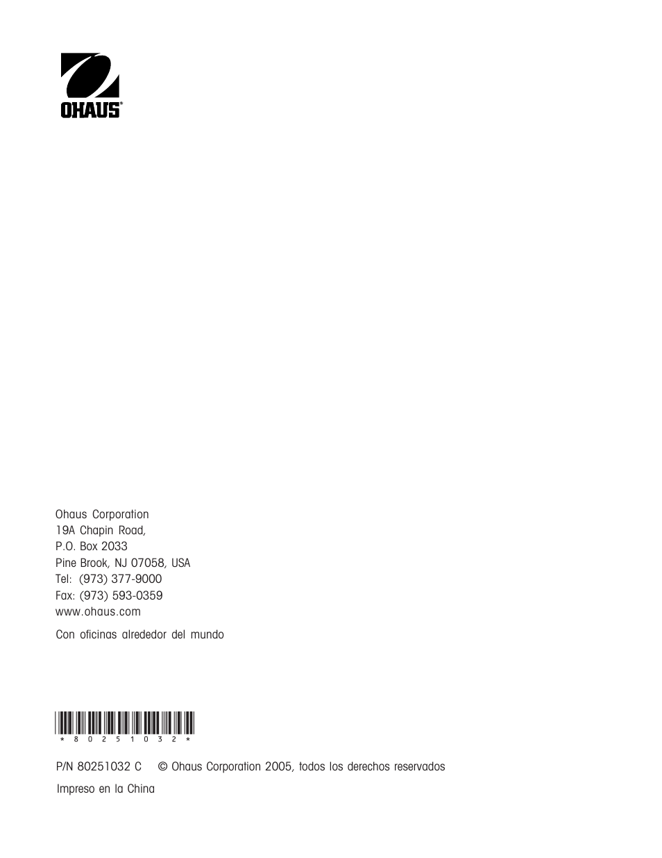 Ohaus CKW WASHDOWN CHECKWEIGHING SCALES_INDICATOR Manual es User Manual | Page 68 / 68