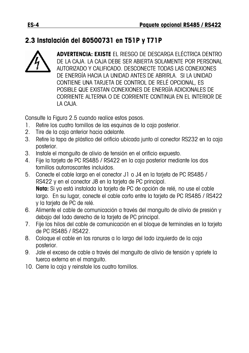 Ohaus RS422 Interface Option Kit Manual multi User Manual | Page 16 / 56