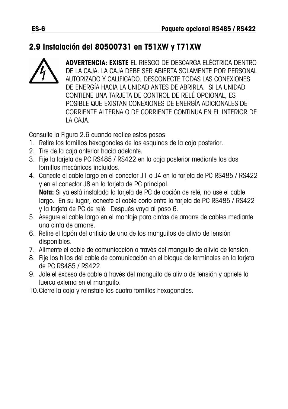 Ohaus RS422 Interface Option Kit Manual multi User Manual | Page 18 / 56