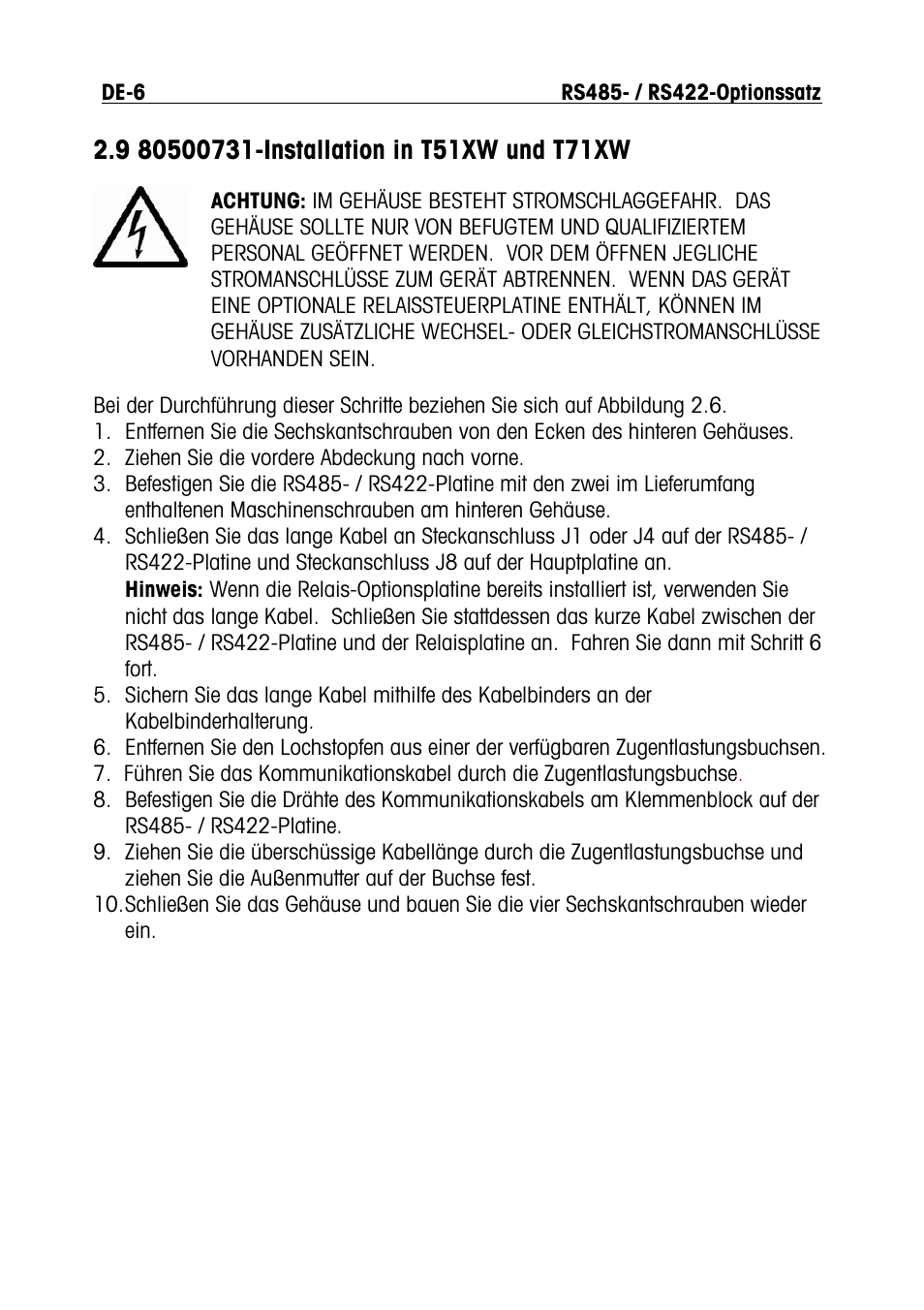 Ohaus RS422 Interface Option Kit Manual multi User Manual | Page 38 / 56