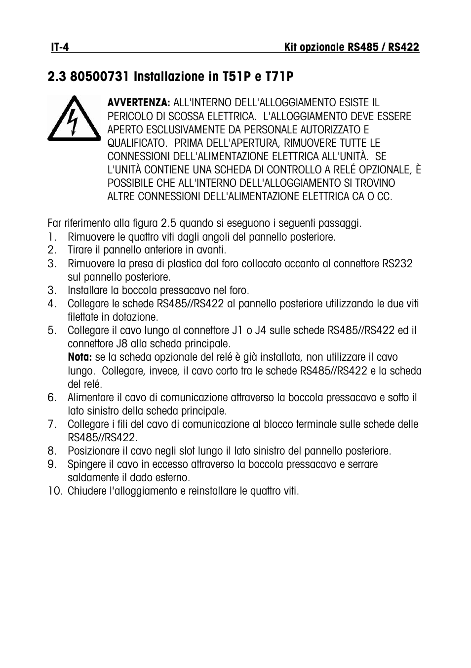 Ohaus RS422 Interface Option Kit Manual multi User Manual | Page 46 / 56