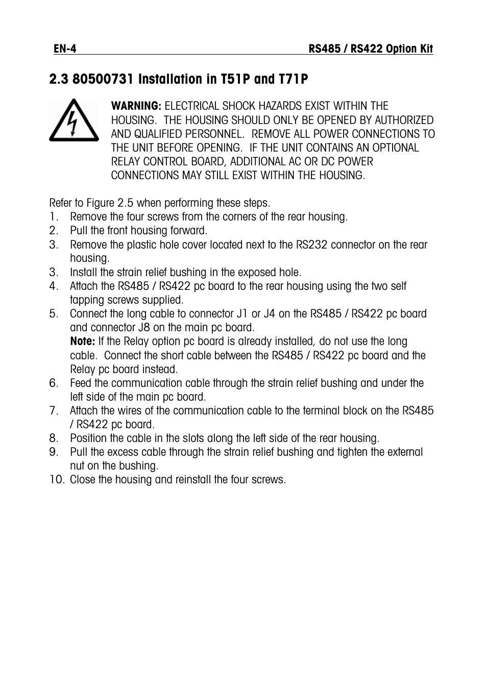 Ohaus RS422 Interface Option Kit Manual multi User Manual | Page 6 / 56
