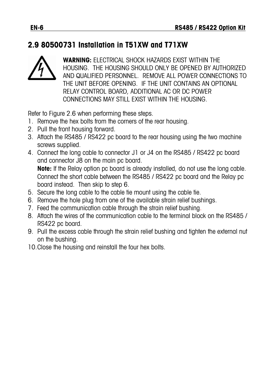 Ohaus RS422 Interface Option Kit Manual multi User Manual | Page 8 / 56