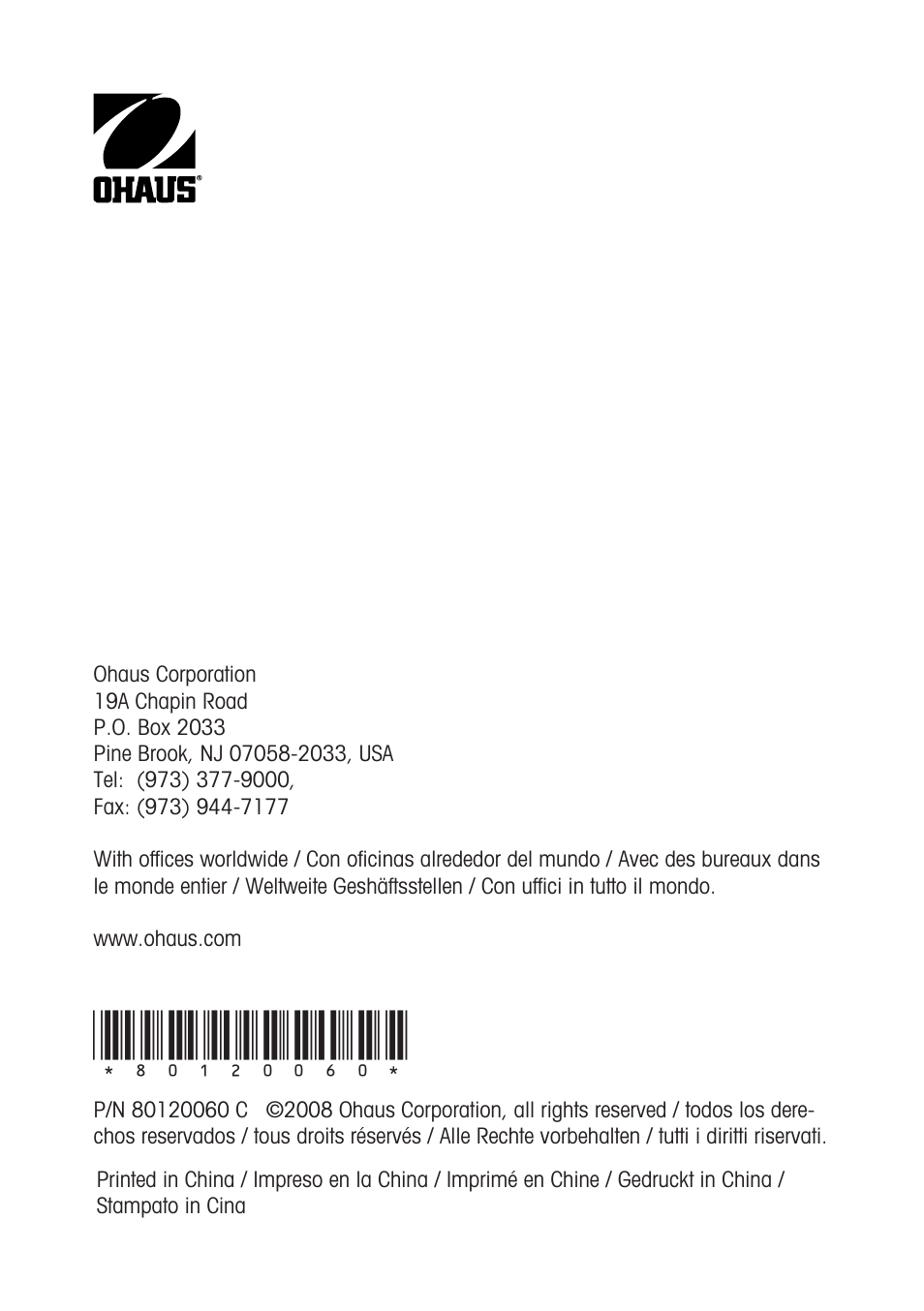 Ohaus SD COMPACT BENCH SCALES Manual multi User Manual | Page 72 / 72