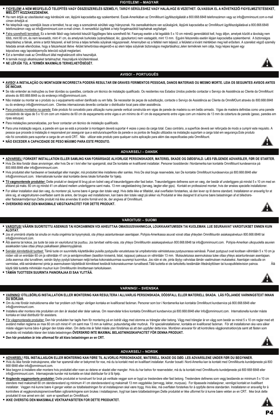 Omnimount NC80-F Manual ru User Manual | Page 4 / 28