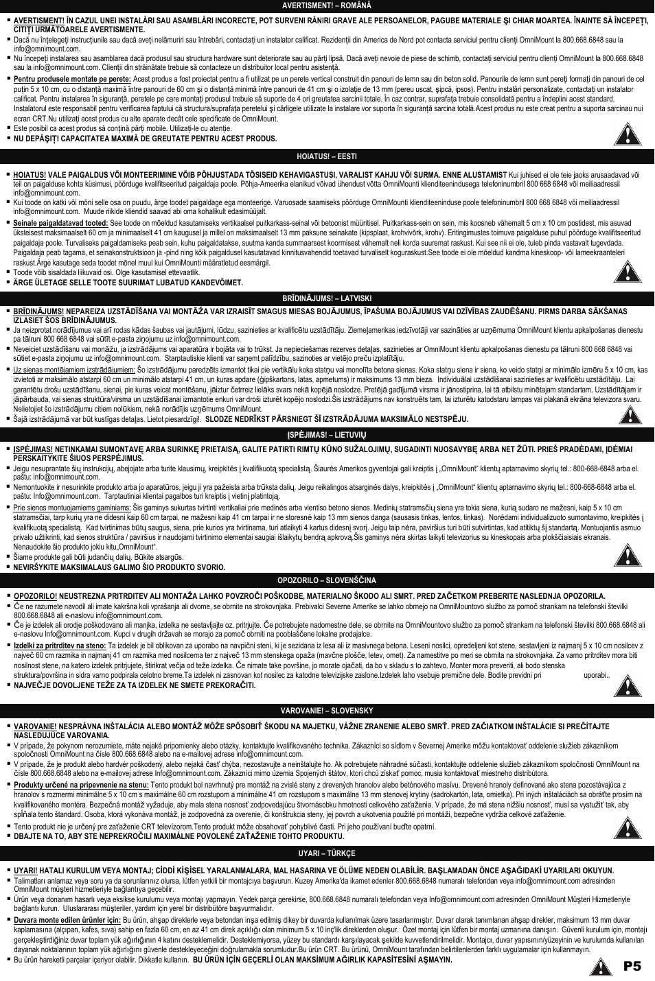 Omnimount NC80-F Manual ru User Manual | Page 5 / 28