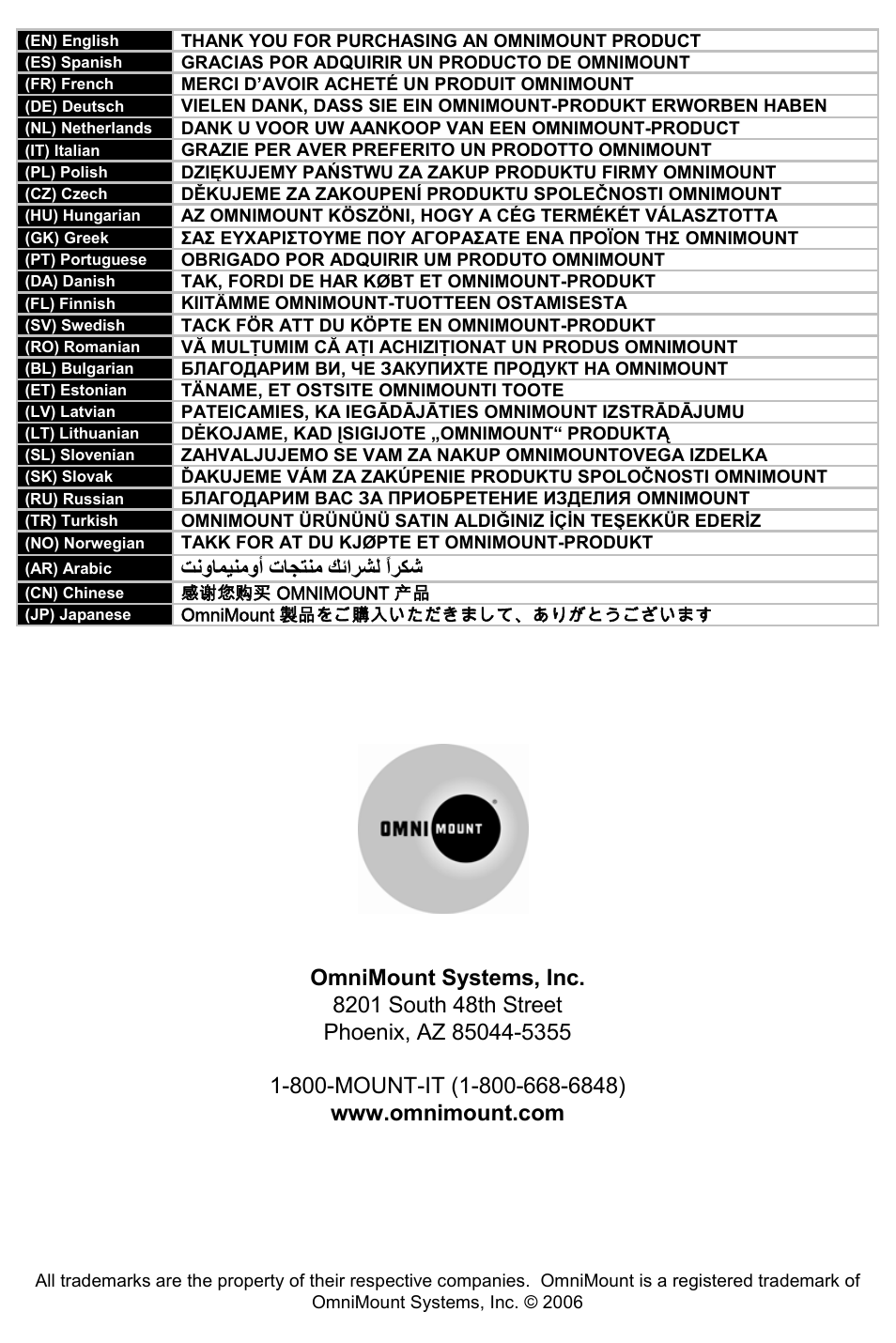 Omnimount CMK Manual ru User Manual | Page 24 / 24