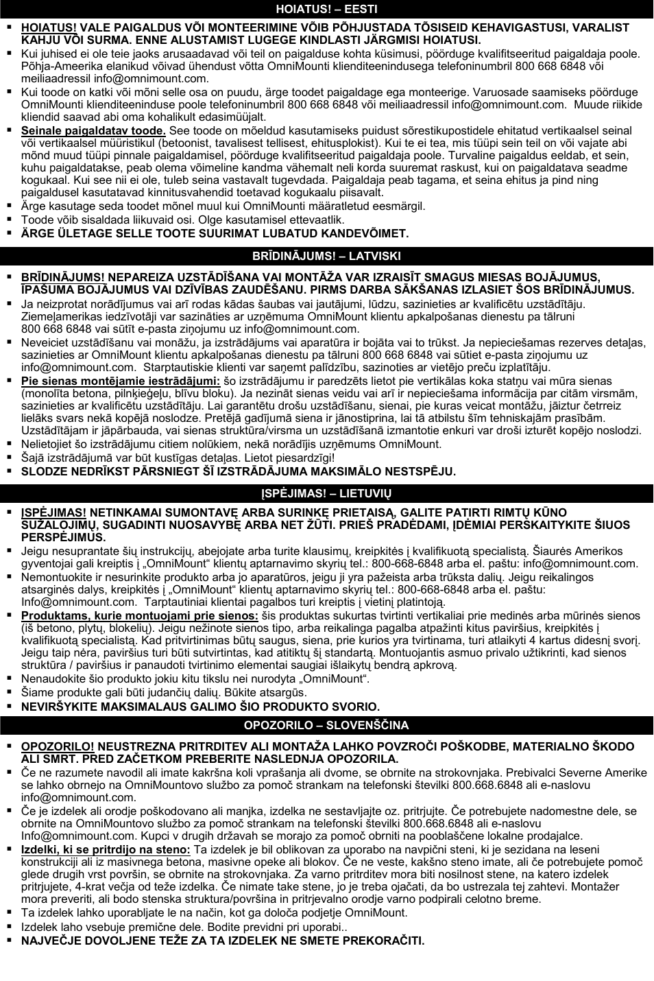 Omnimount CMK Manual ru User Manual | Page 7 / 24
