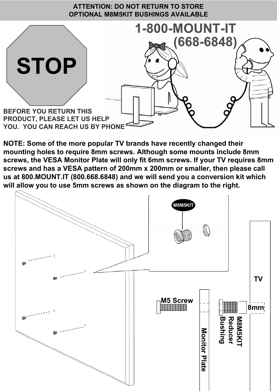 Stop | Omnimount WM4-S Manual ru User Manual | Page 11 / 20