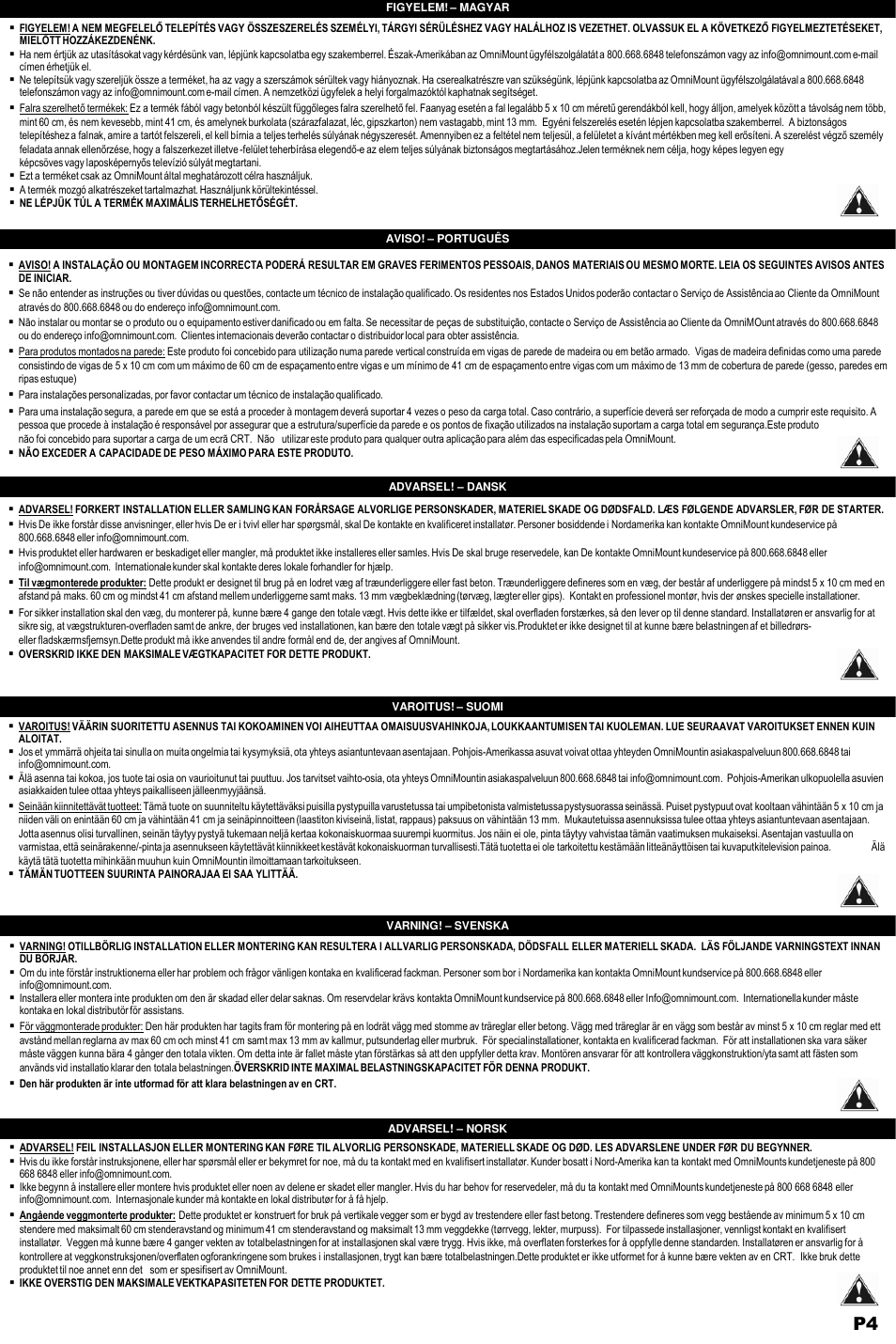 Omnimount ULPC-L Manual ru User Manual | Page 4 / 36