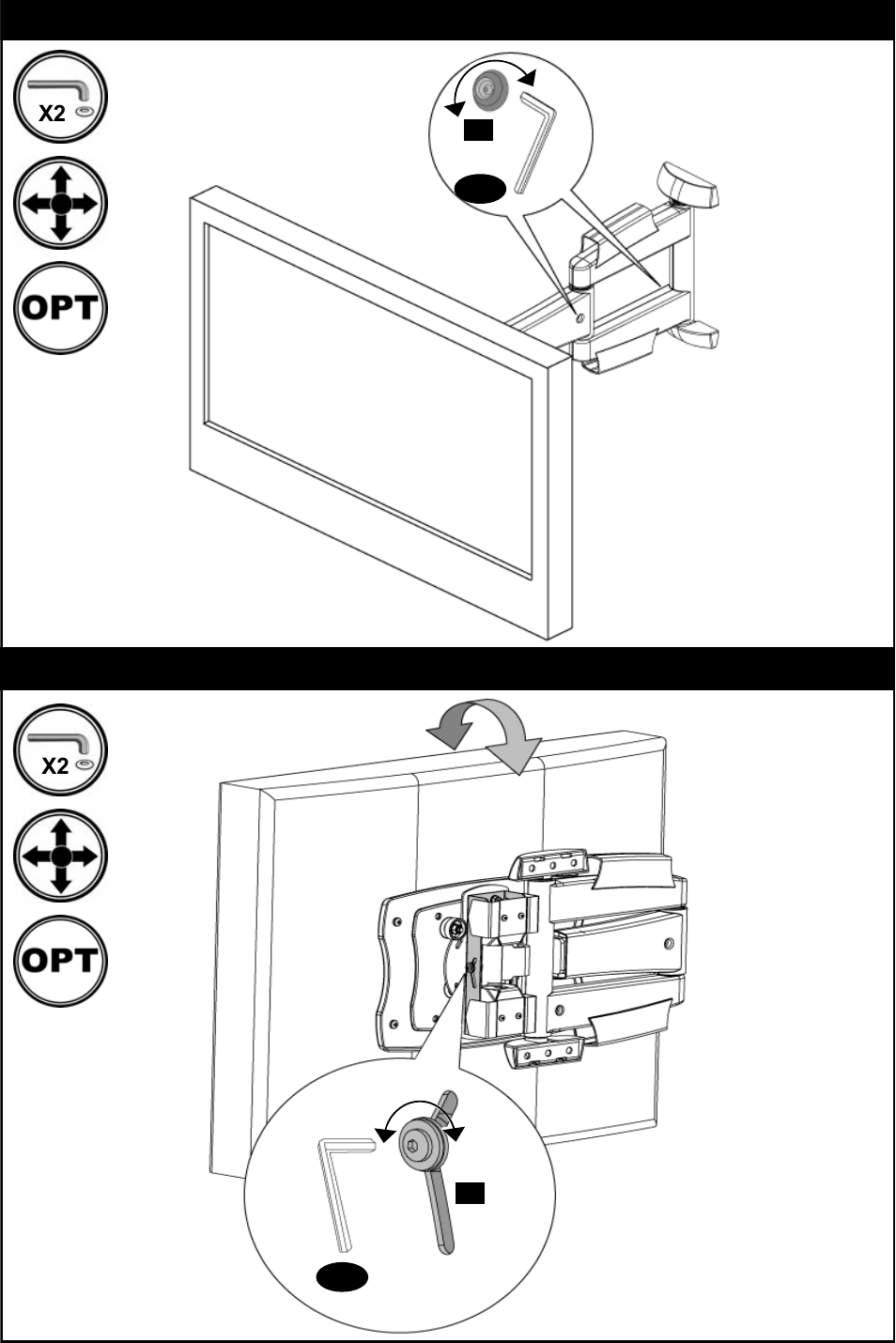 Adjust tension - optional adjust tilt - optional | Omnimount ULPC-S Manual ru User Manual | Page 25 / 32