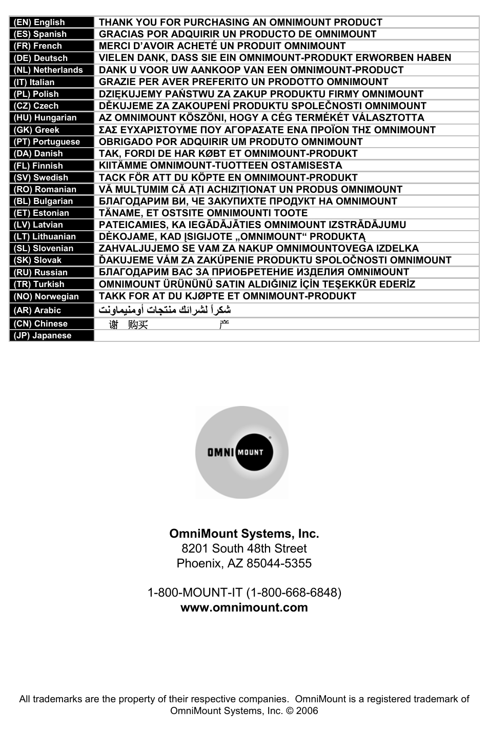 Omnimount OECM2 Manual ru User Manual | Page 24 / 24