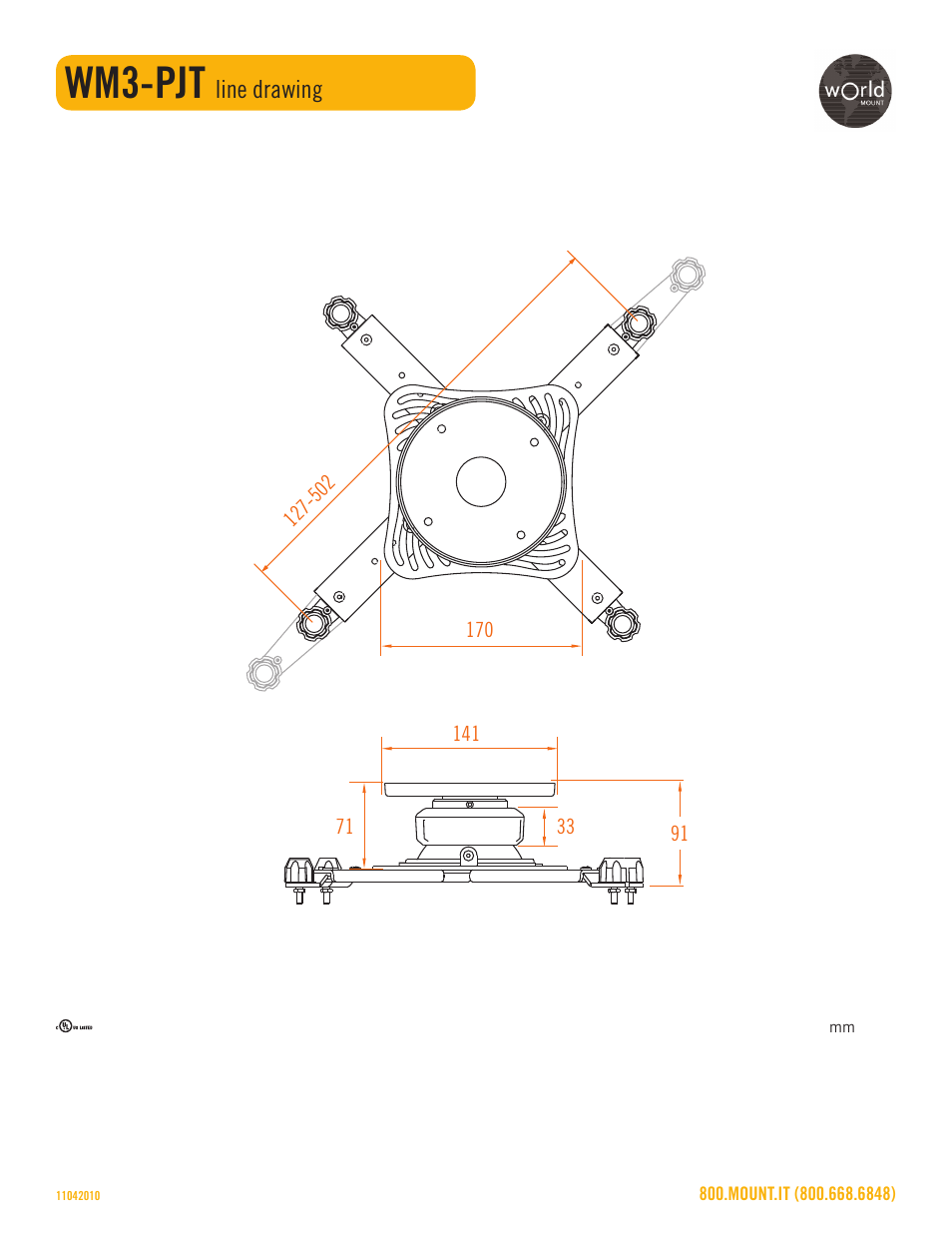 Wm3-pjt | Omnimount WM3-PJT Sales Sheet User Manual | Page 3 / 3