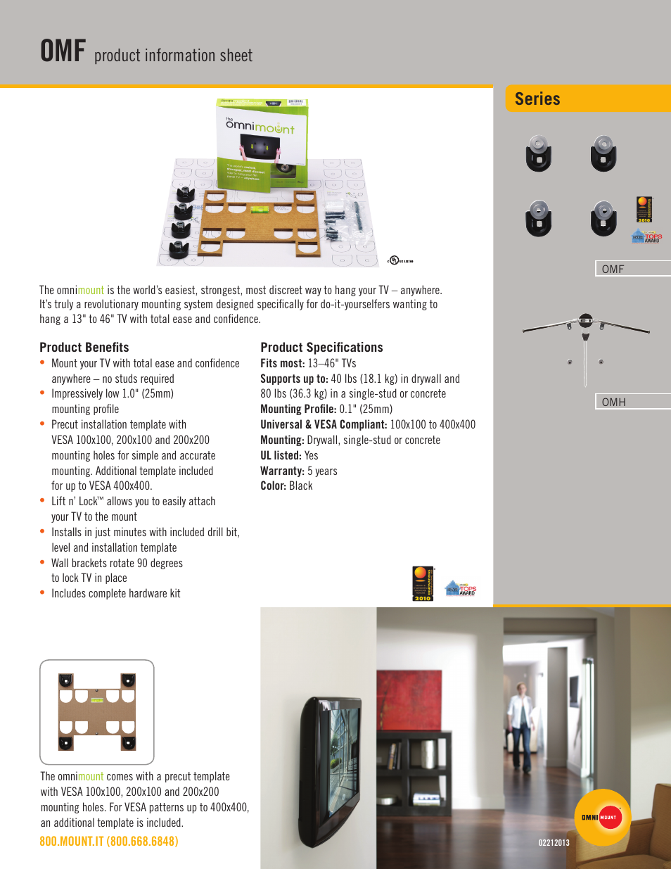 Omnimount OMF Sales Sheet User Manual | 2 pages