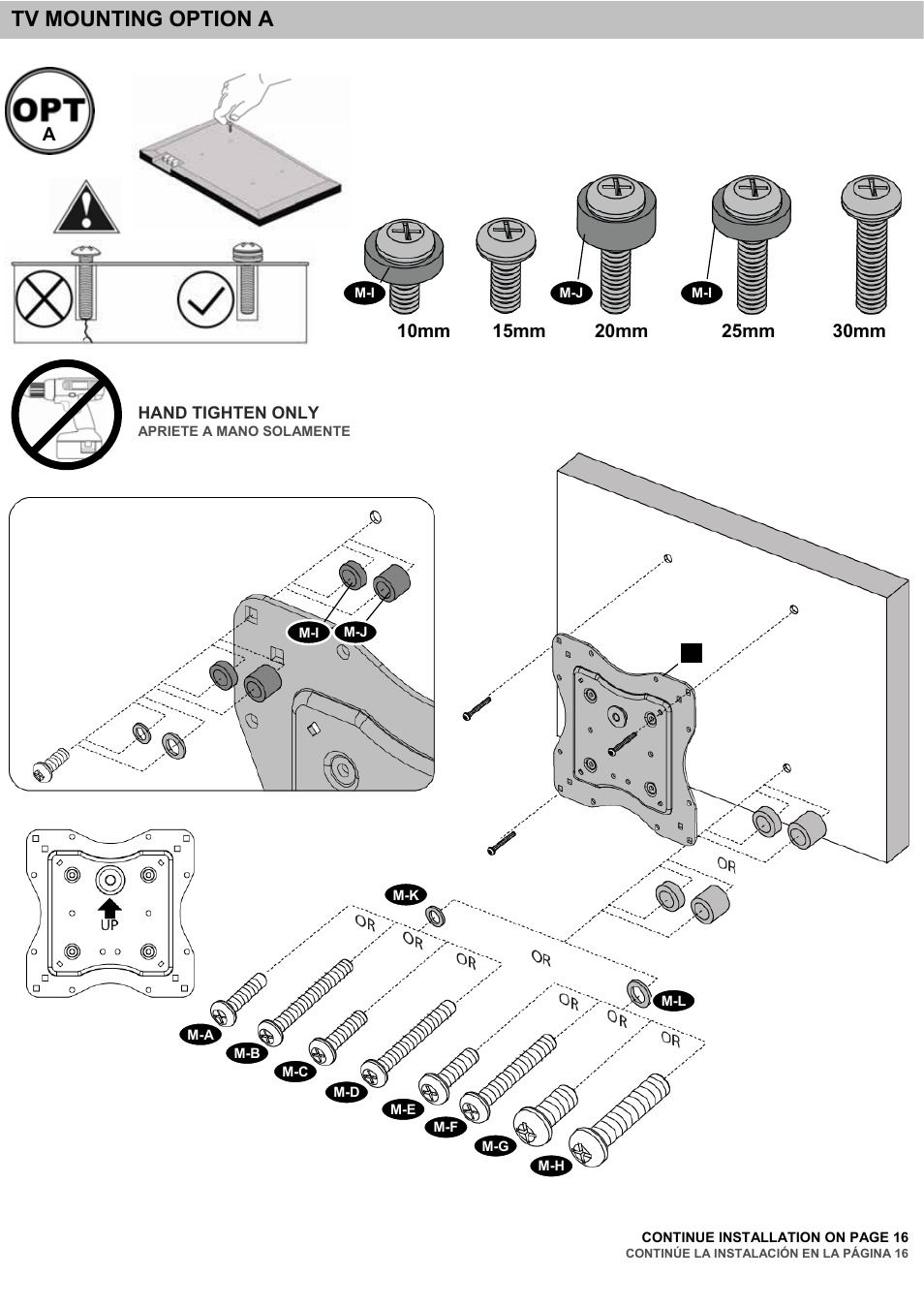 Tv mounting option a, 10mm | Omnimount NC100C Manual ru User Manual | Page 13 / 28