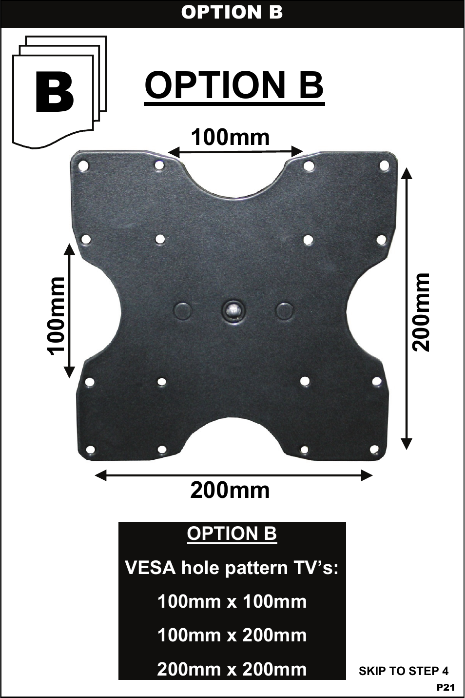 Option b | Omnimount 4N1-L Manual ru User Manual | Page 21 / 40