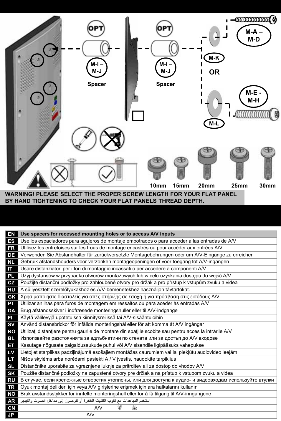 Step 4, M-a – m-d, M-e - m-h | Omnimount 2N1-L Manual ru User Manual | Page 19 / 28