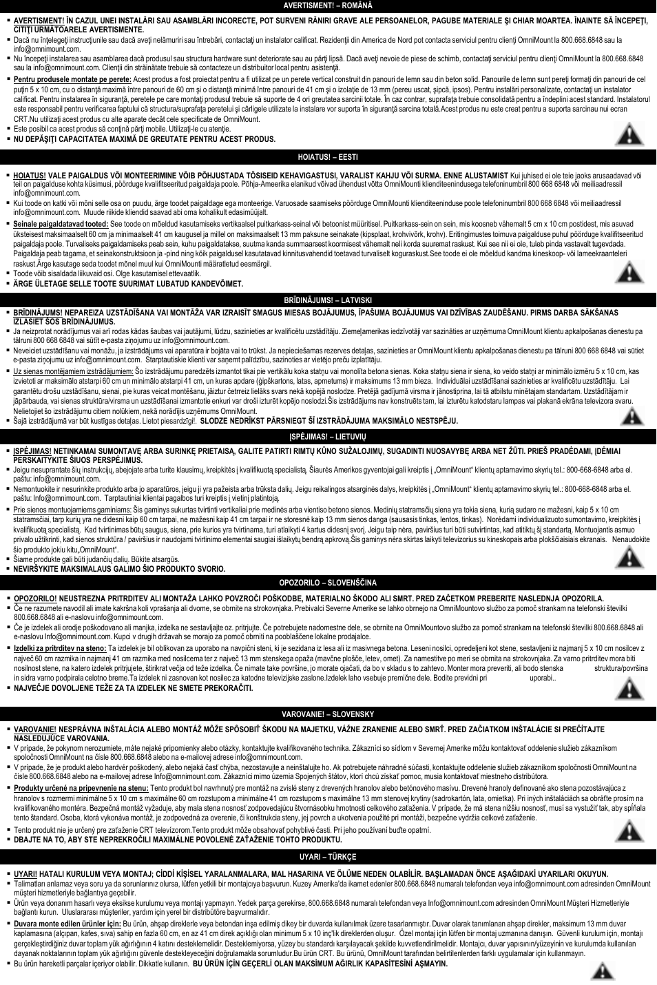 Omnimount 2N1-L Manual ru User Manual | Page 5 / 28