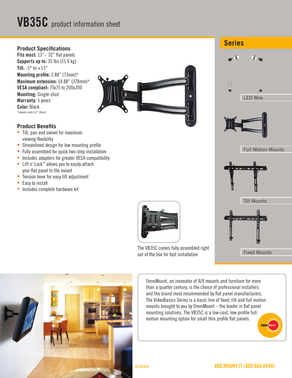 Omnimount VB35C Sales Sheet User Manual | 3 pages