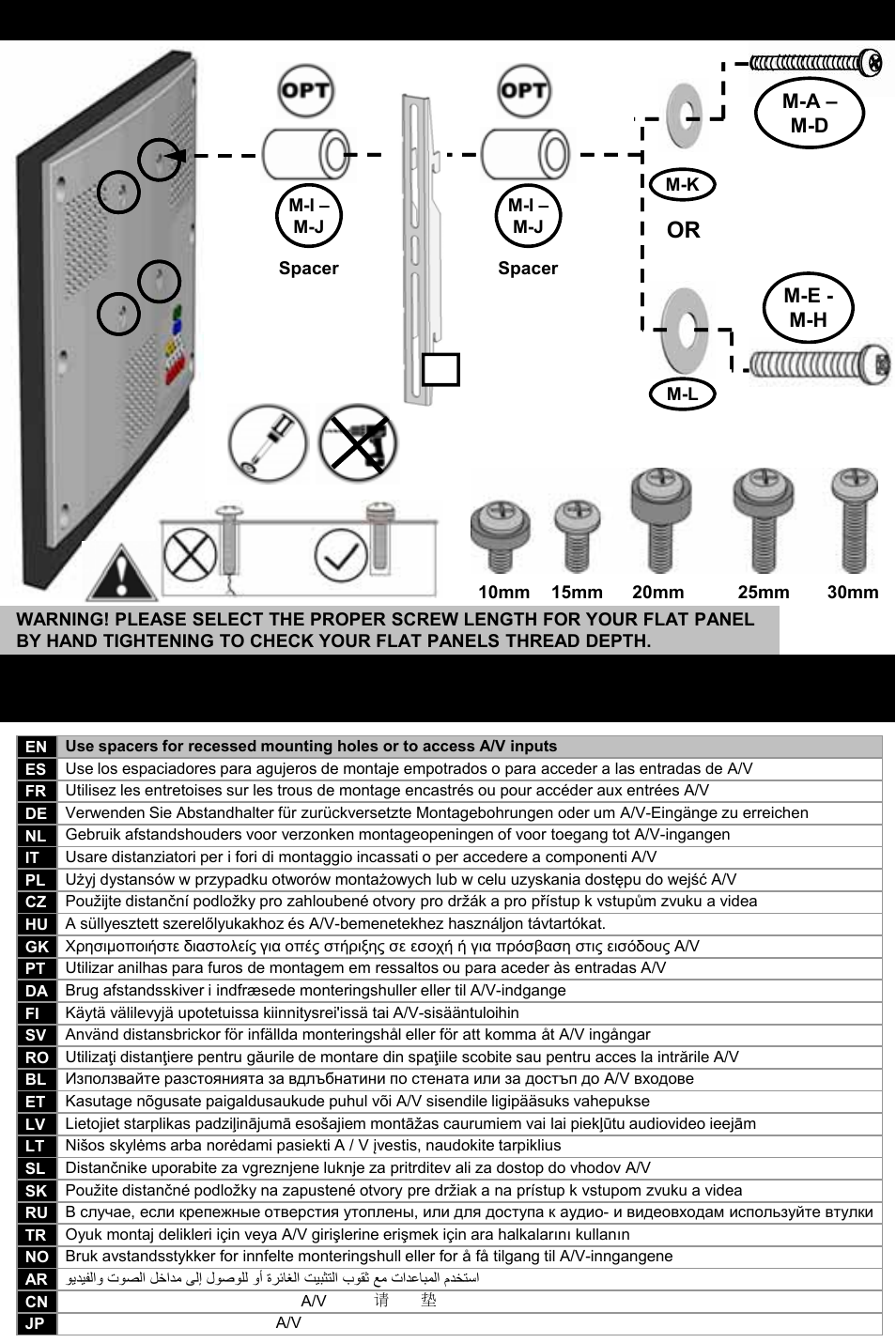 Step 3, M-a – m-d, M-e - m-h | Omnimount 1N1-L Manual ru User Manual | Page 19 / 24