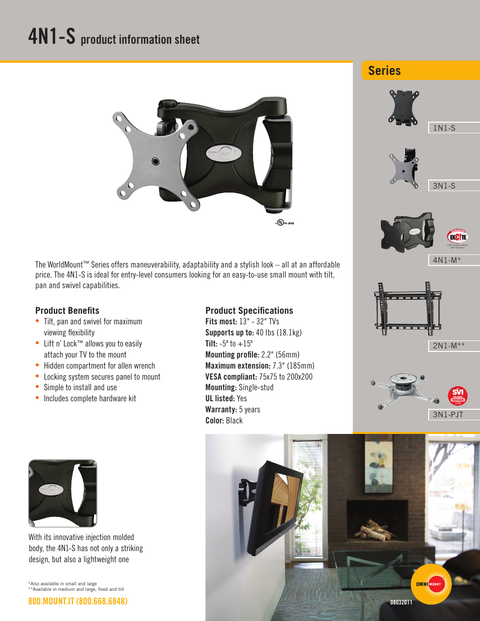 Omnimount 4N1-S Sales Sheet User Manual | 2 pages