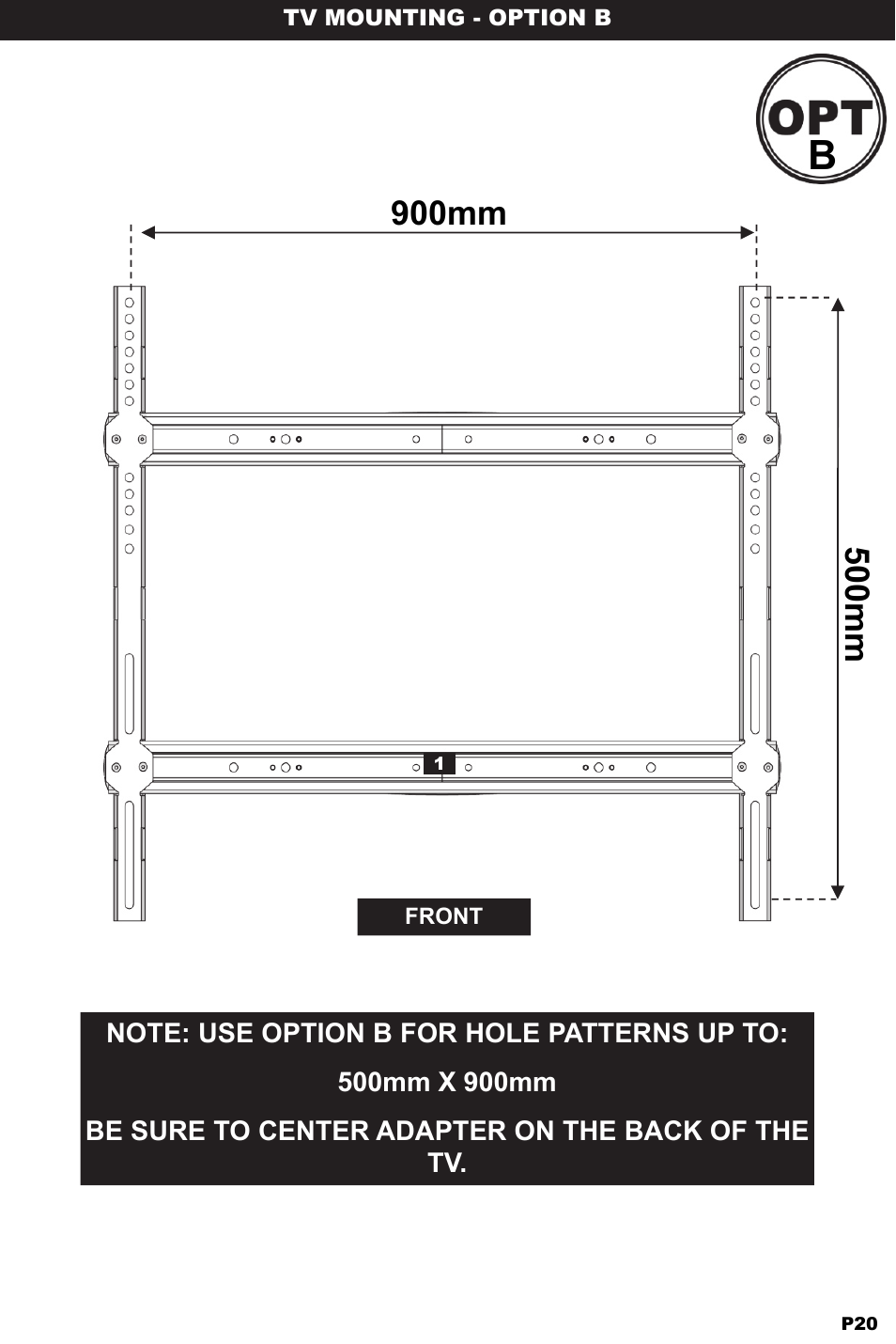 500mm, 900mm | Omnimount ULPC-X Manual ru User Manual | Page 20 / 36