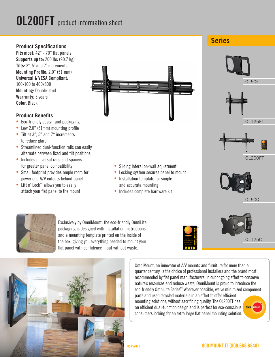 Omnimount OL200FT Sales Sheet User Manual | 3 pages