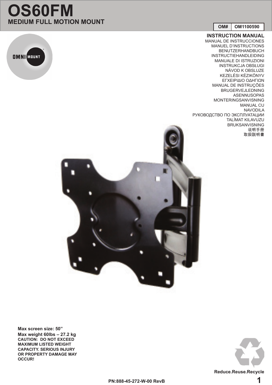 Omnimount OS60FM Manual ru User Manual | 24 pages