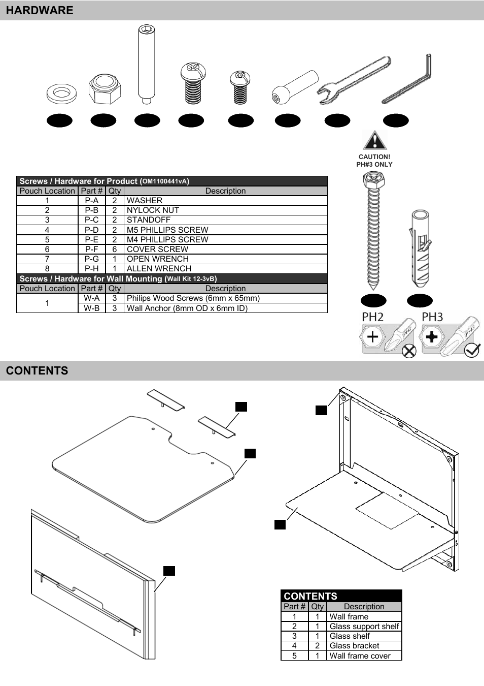 Contents hardware | Omnimount BLADE1 Manual ru User Manual | Page 9 / 32