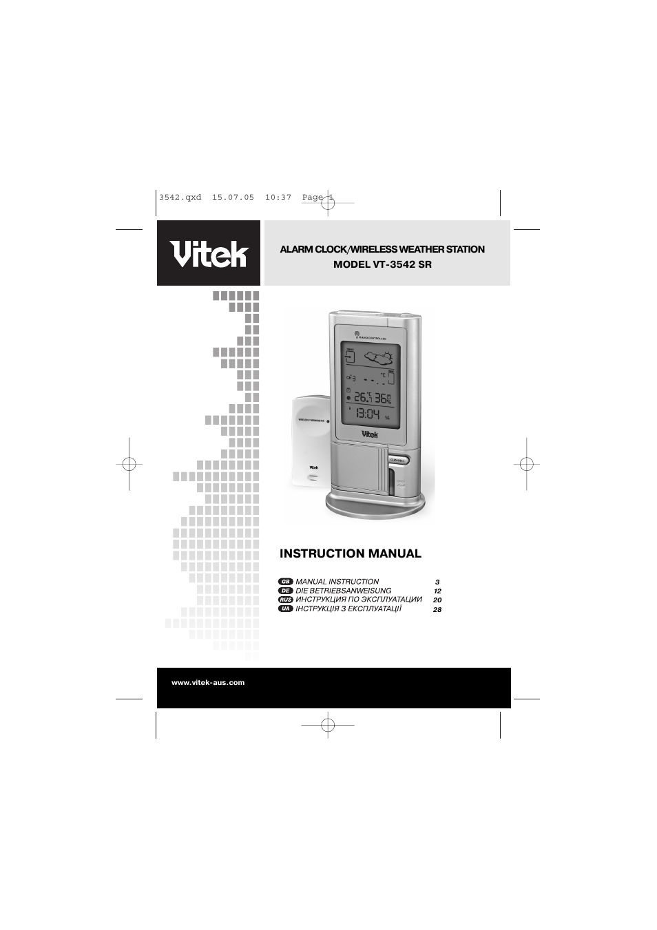 Vitek VT-3542 SR User Manual | 36 pages