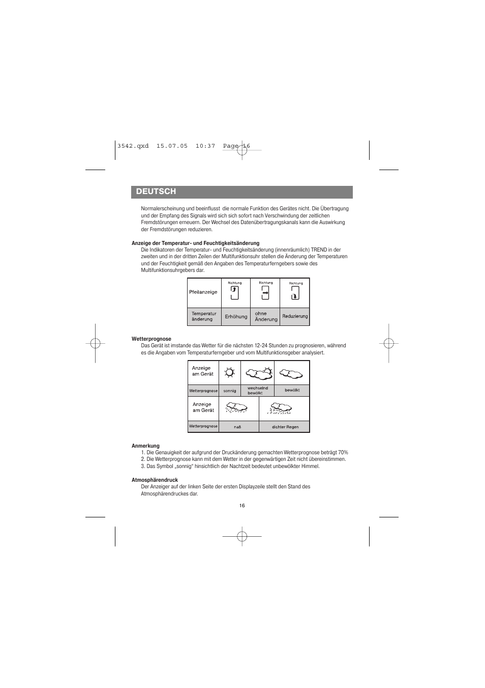 Deutsch | Vitek VT-3542 SR User Manual | Page 16 / 36
