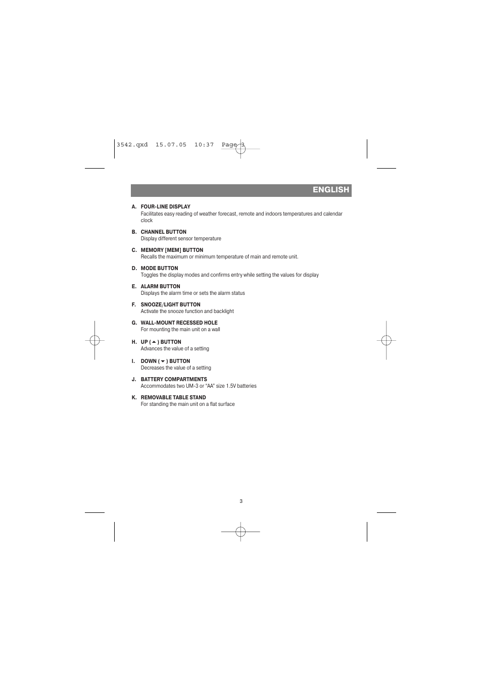 English | Vitek VT-3542 SR User Manual | Page 3 / 36