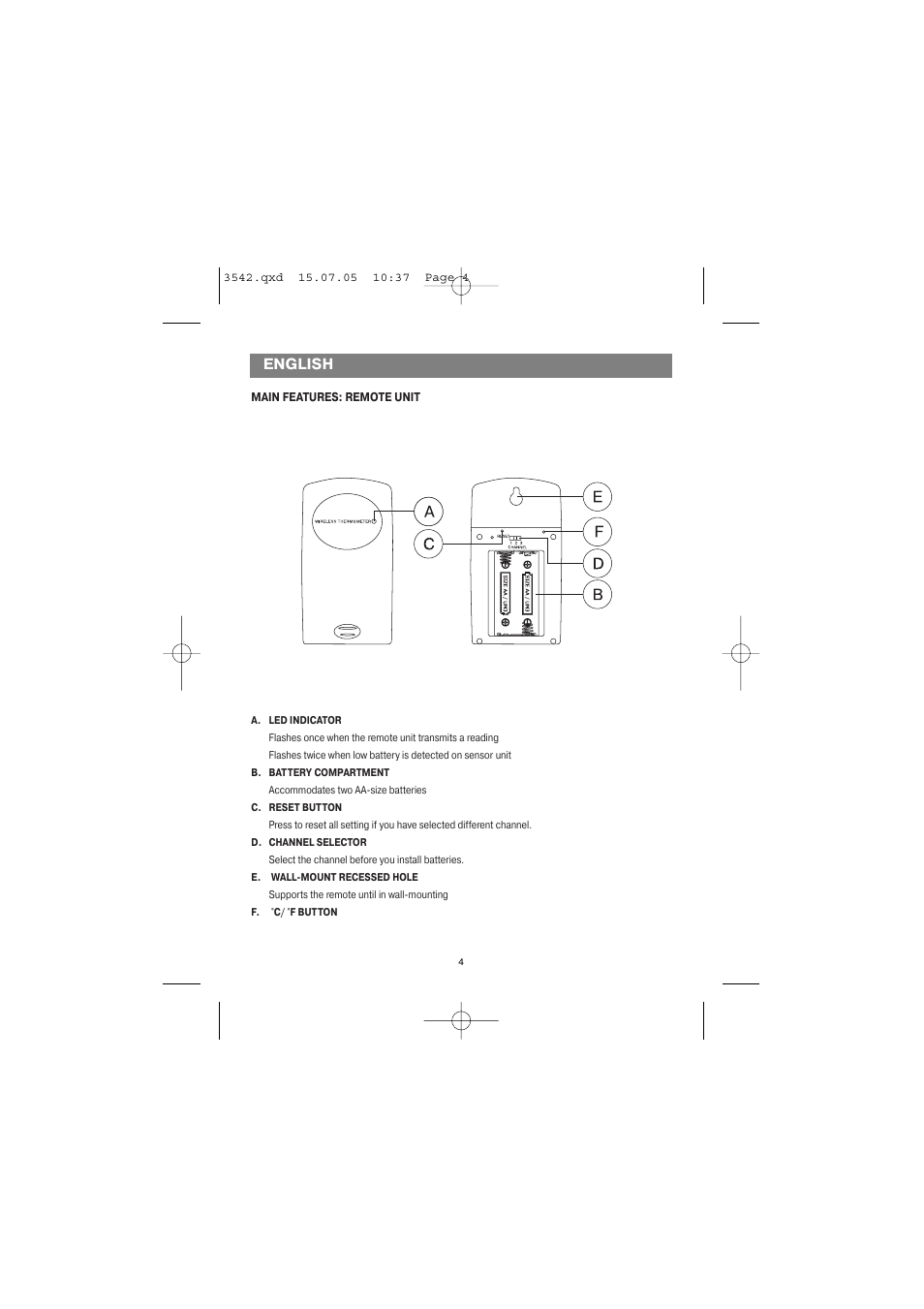 English | Vitek VT-3542 SR User Manual | Page 4 / 36