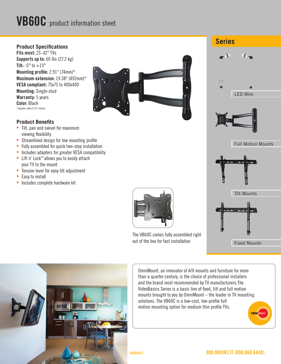 Omnimount VB60C Sales Sheet User Manual | 3 pages