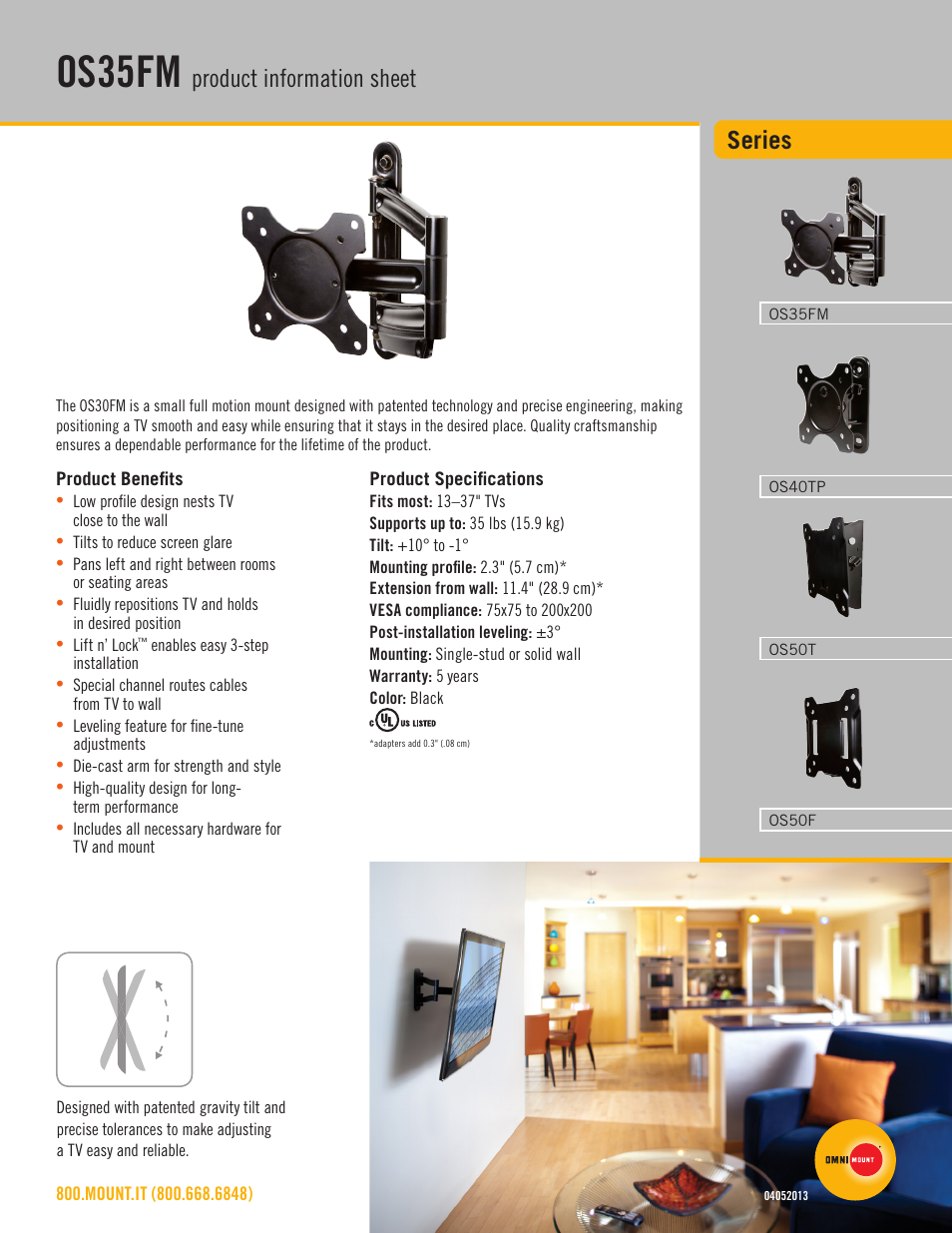 Omnimount OS35FM Sales Sheet User Manual | 2 pages