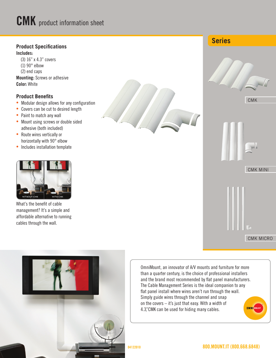 Omnimount CMK Sales Sheet User Manual | 3 pages