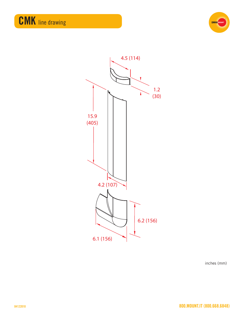 Cmk_line_drawing_sheet | Omnimount CMK Sales Sheet User Manual | Page 3 / 3