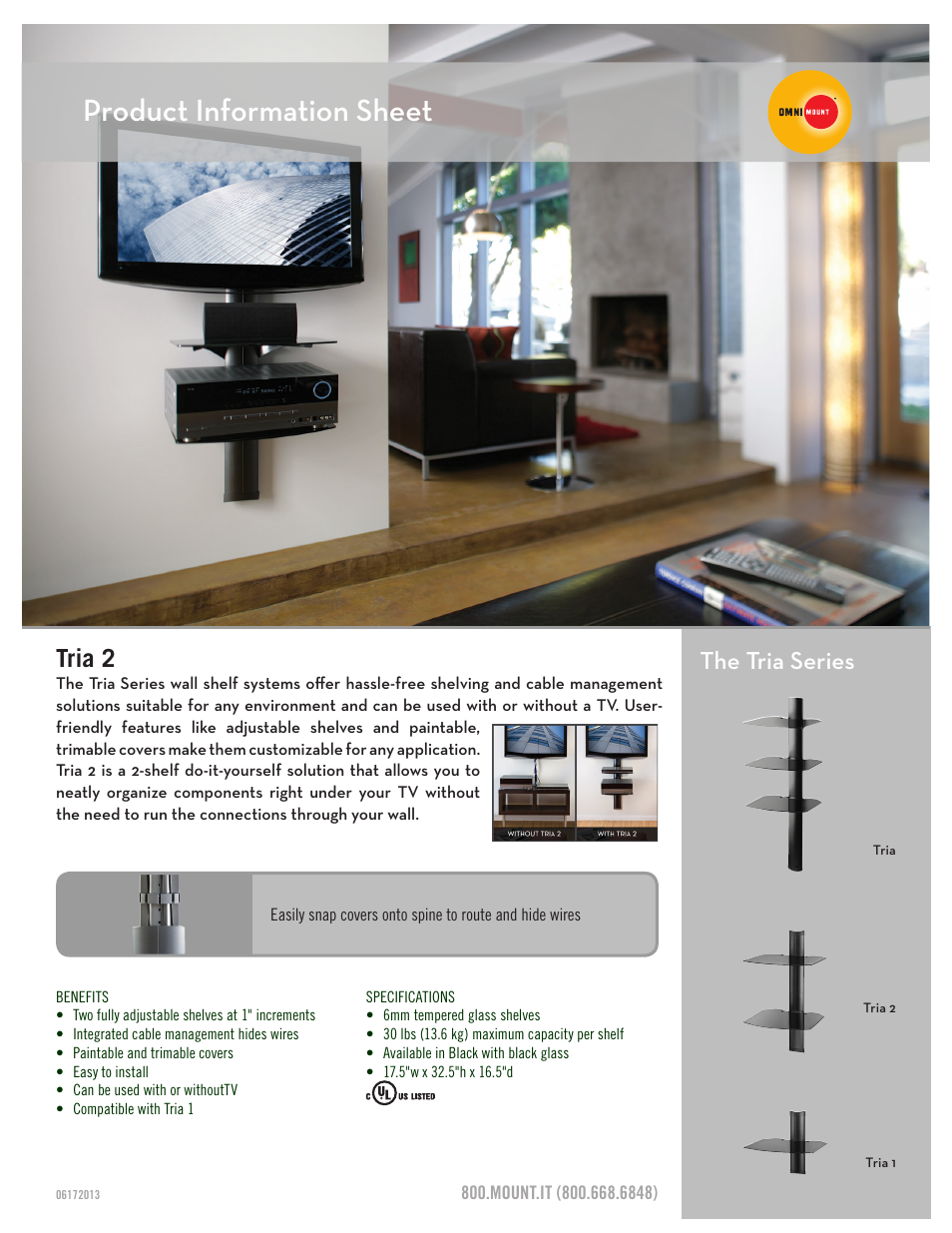 Omnimount Tria 2 Sales Sheet User Manual | 2 pages