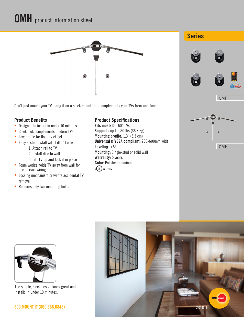 Omnimount OMH Sales Sheet User Manual | 2 pages