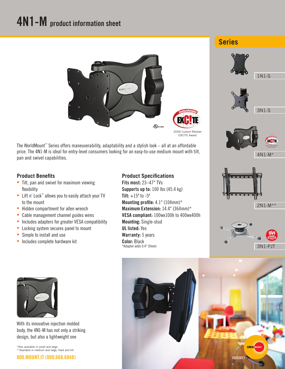 Omnimount 4N1-M Sales Sheet User Manual | 2 pages