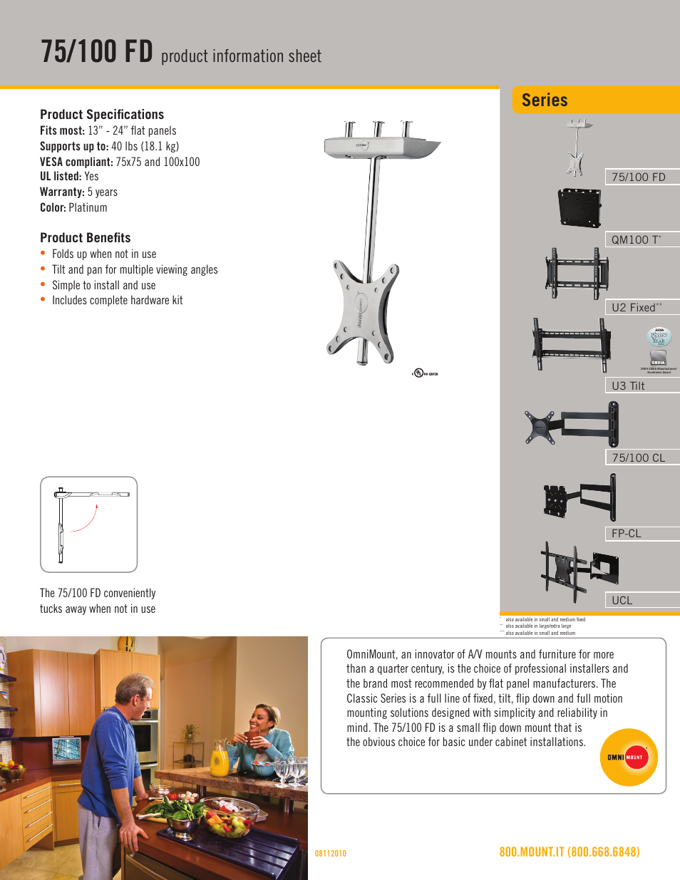 Omnimount 75_100 FD Sales Sheet User Manual | 3 pages