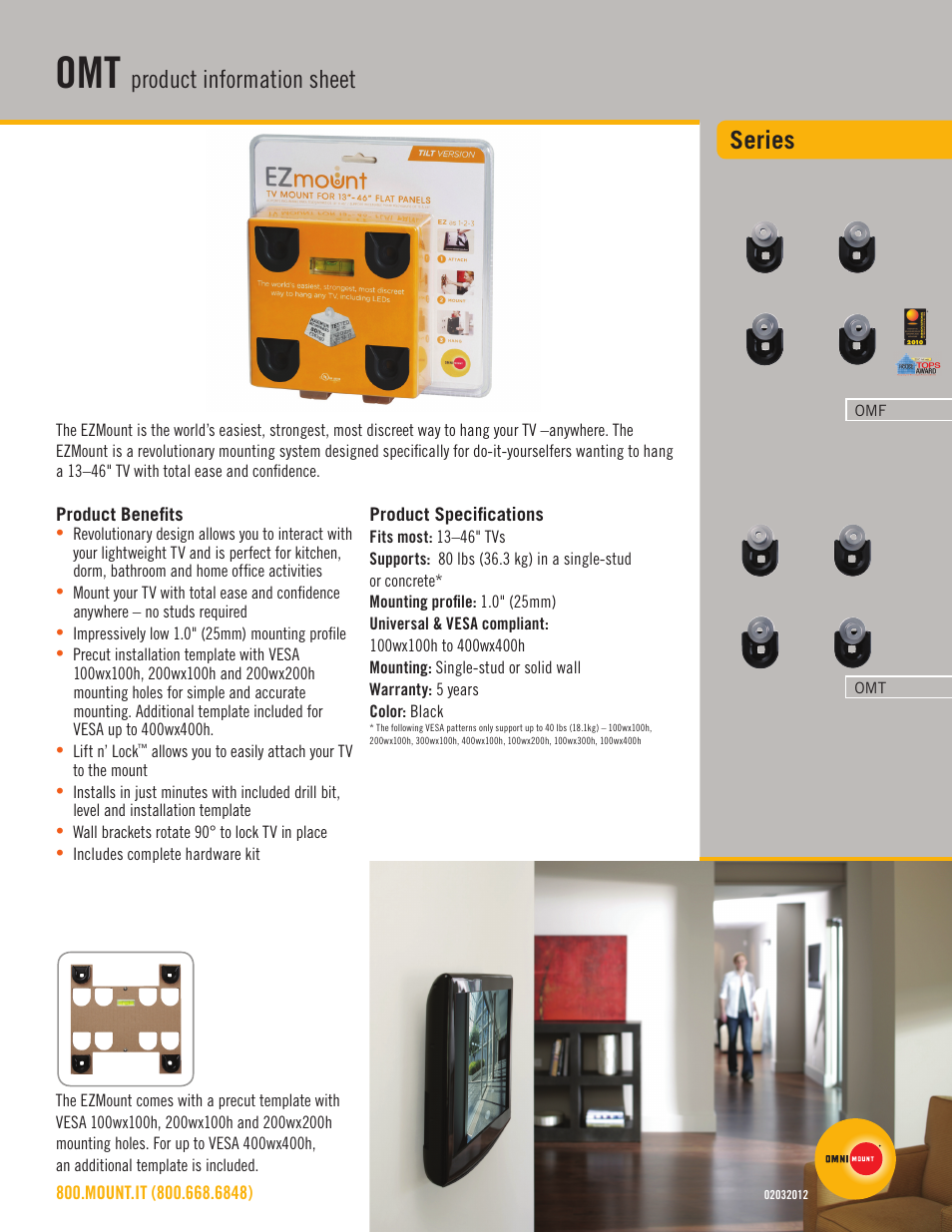 Omnimount OMT Sales Sheet User Manual | 2 pages