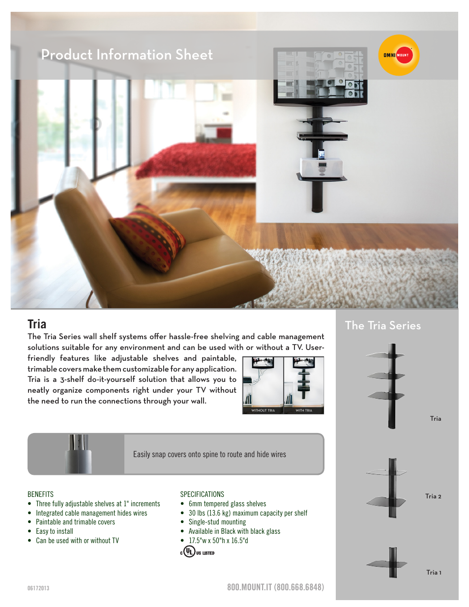 Omnimount Tria Sales Sheet User Manual | 2 pages