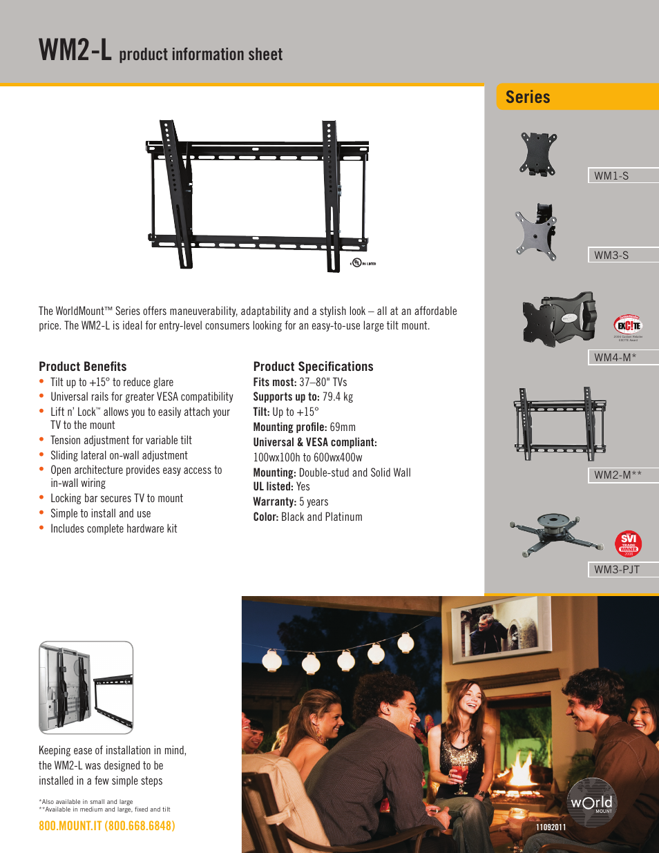 Omnimount WM2-L Sales Sheet User Manual | 2 pages