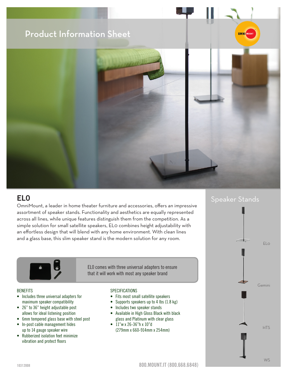 Omnimount EL0 Sales Sheet User Manual | 3 pages
