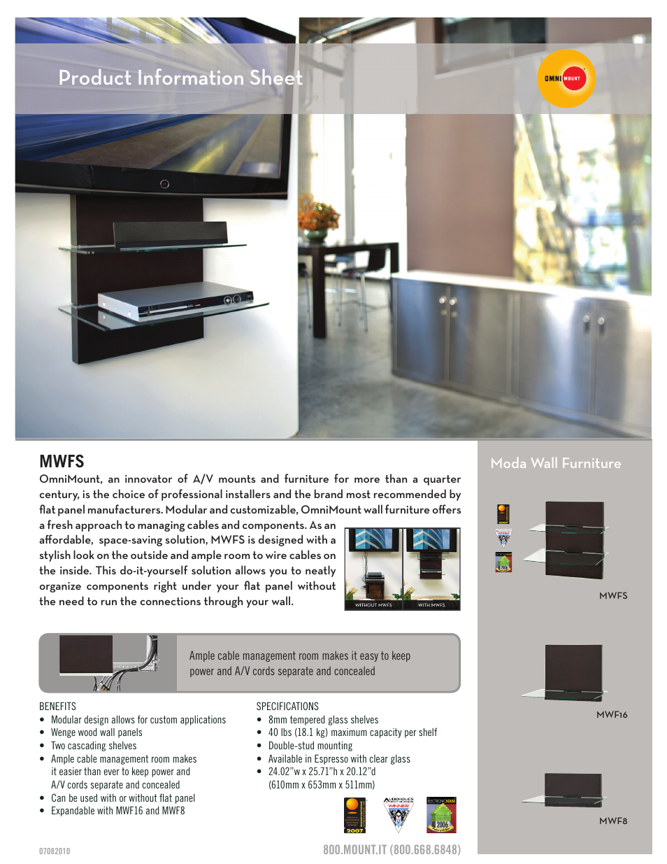 Omnimount MWFS Sales Sheet User Manual | 3 pages