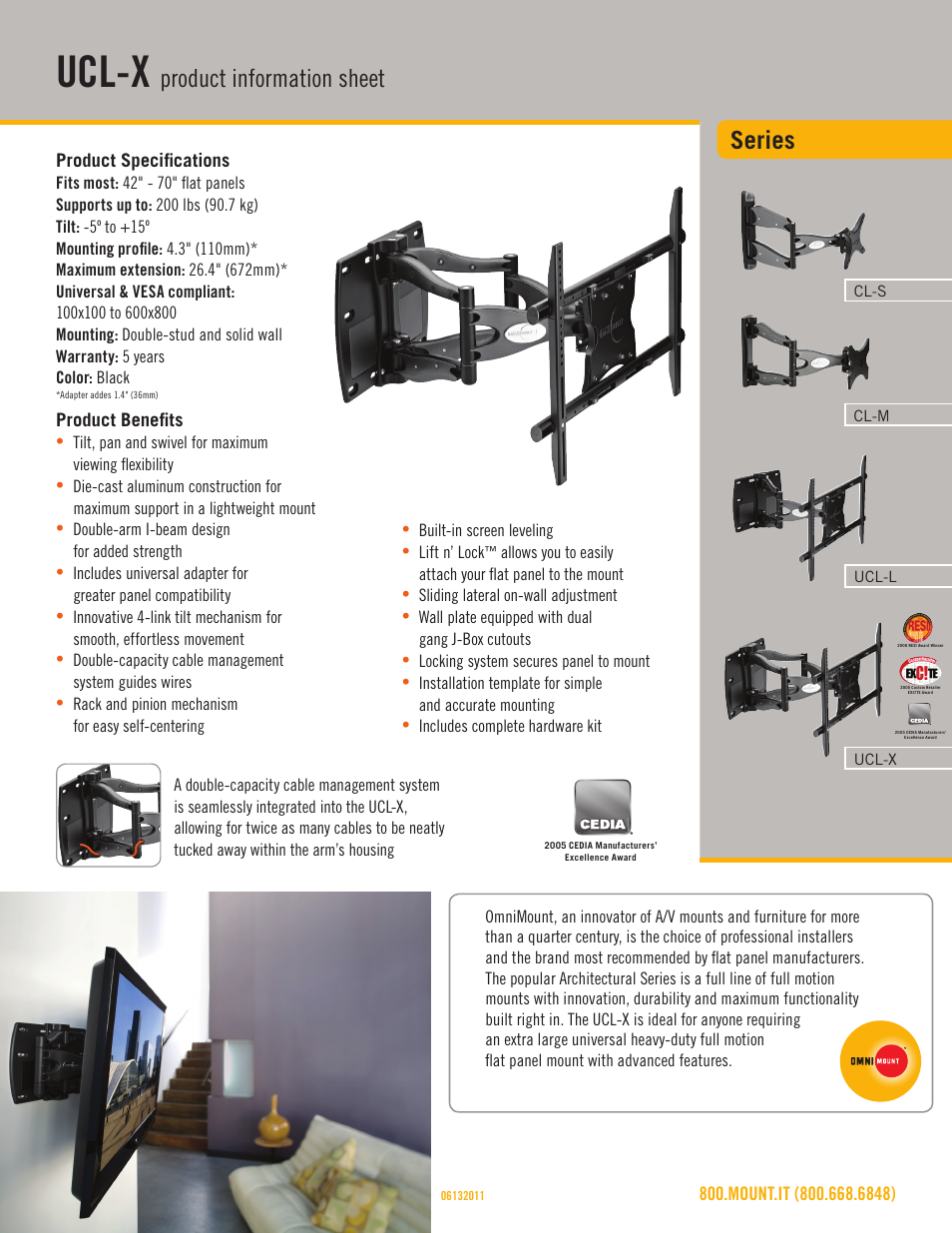 Omnimount UCL-X Sales Sheet User Manual | 3 pages