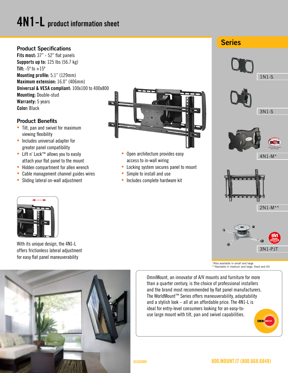 Omnimount 4N1-L Sales Sheet User Manual | 3 pages