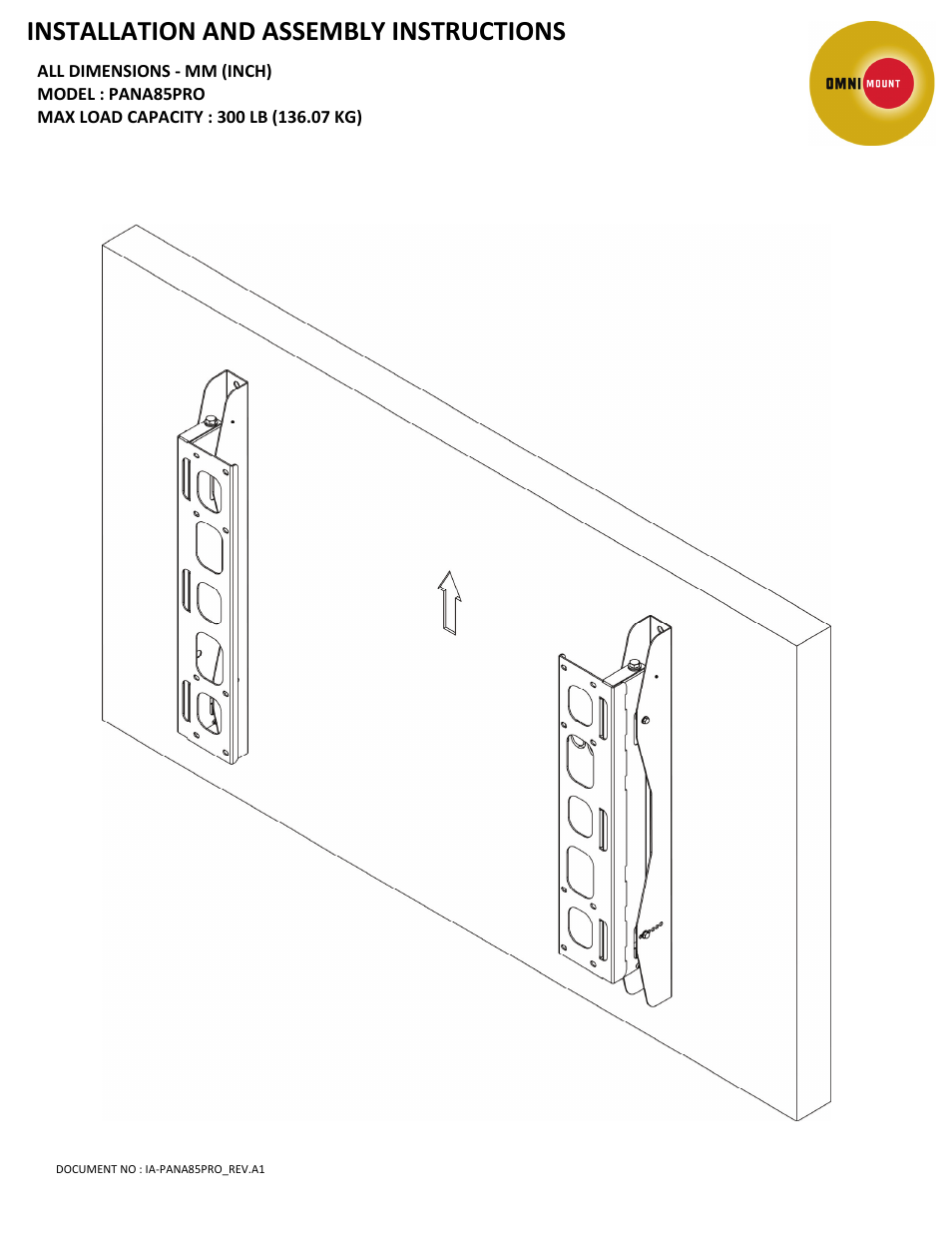 Omnimount PAN85PRO Manual User Manual | 6 pages